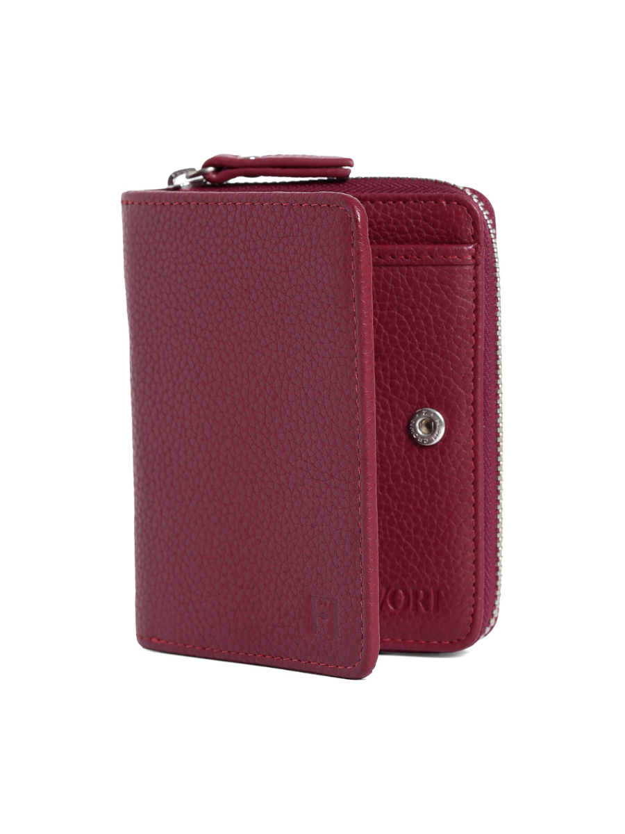 Aero Bi-Fold Wallet, Leather With RFID Blocking | Red