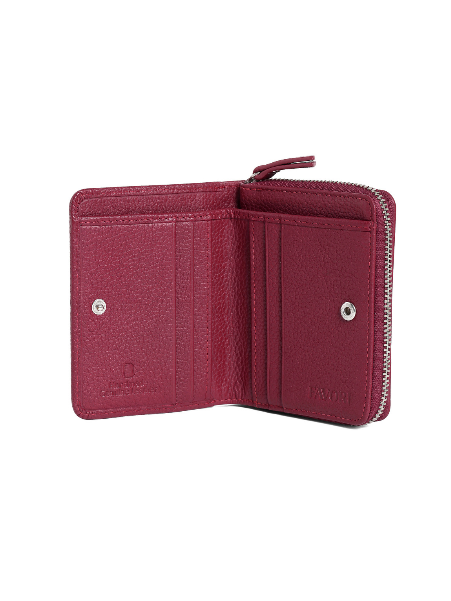 Aero Bi-Fold Wallet, Leather With RFID Blocking | Red