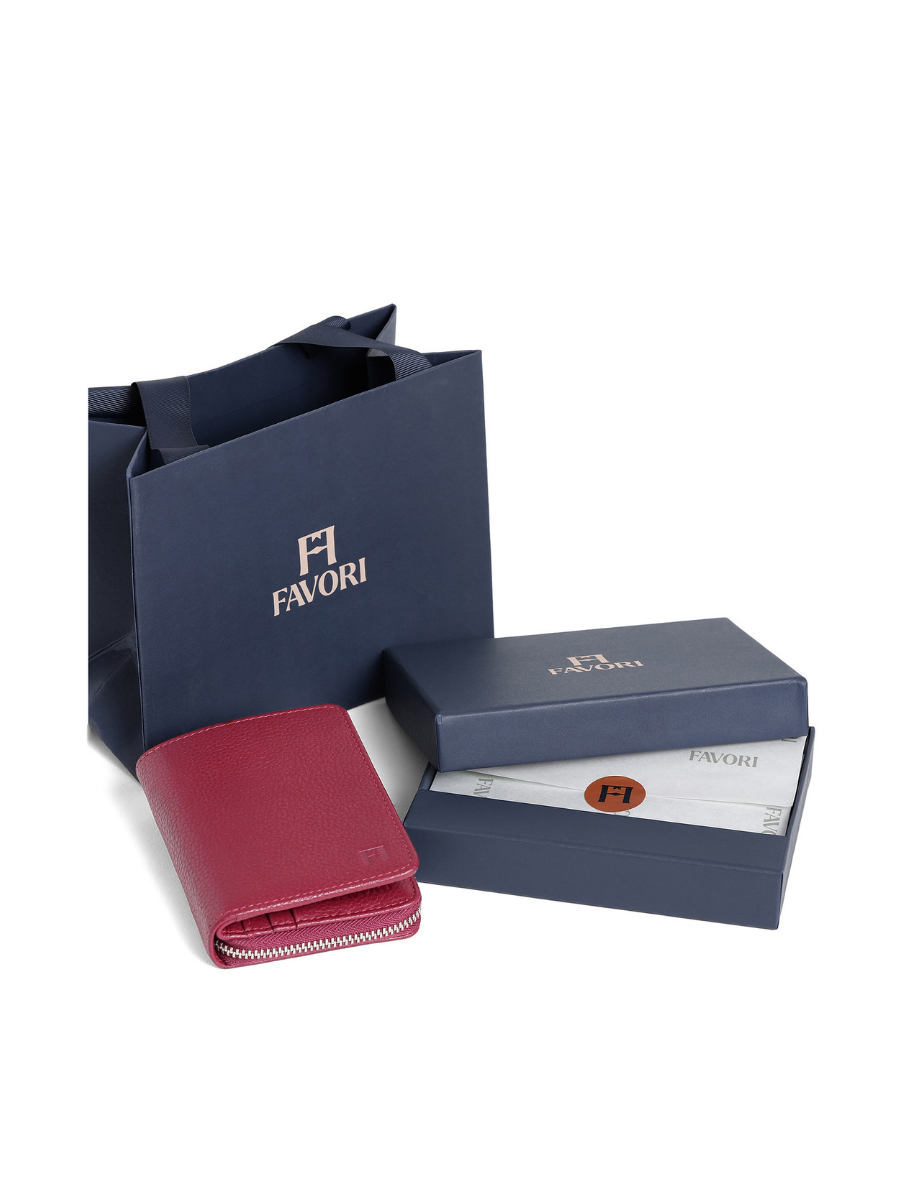 Aero Bi-Fold Wallet, Leather With RFID Blocking | Red