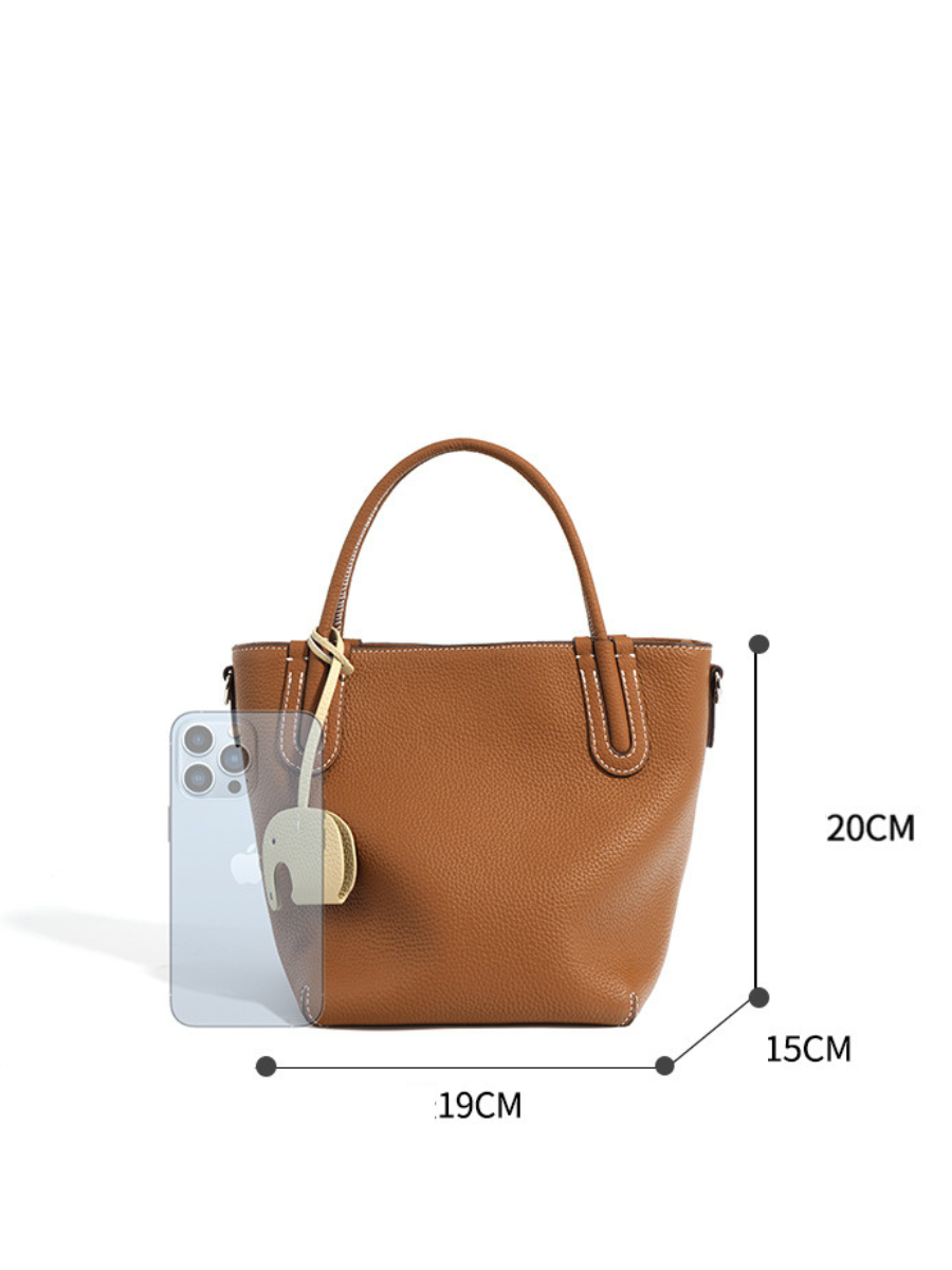 Elara - Ladies Leather Bucket Bag | Tan