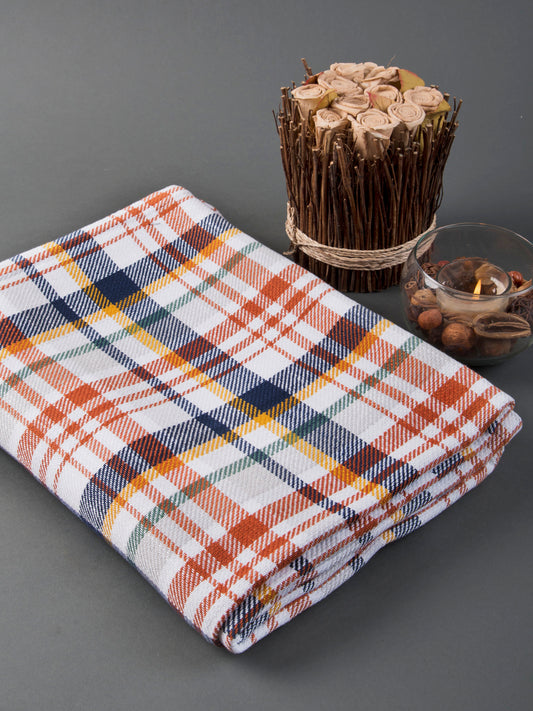 Table cover in high quality cotton check pattern