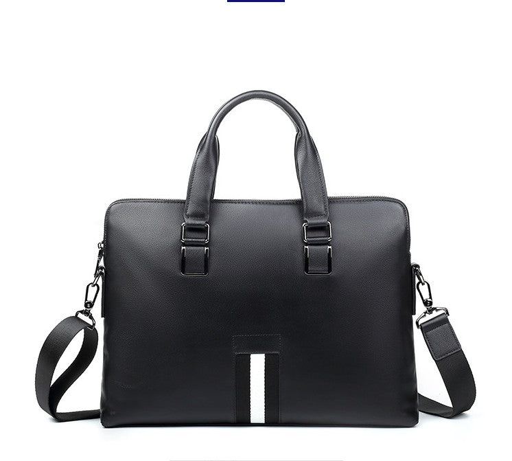 Conrad -Genuine Leather Laptop Bag I Black
