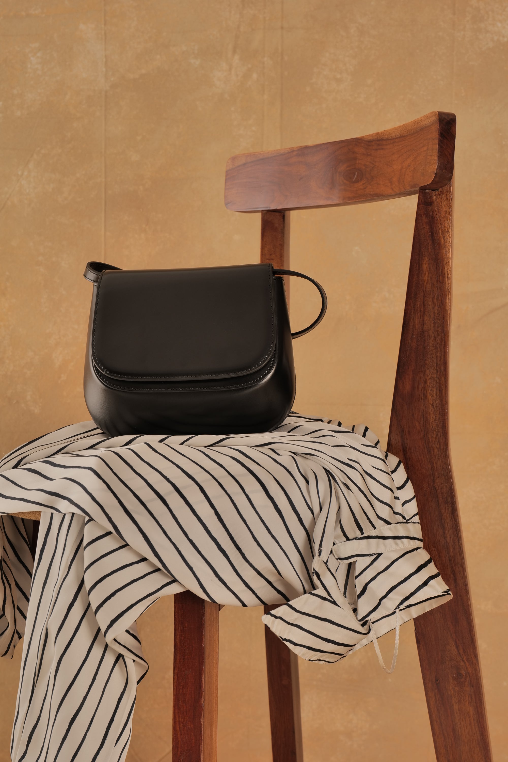 Luna - Ladies Leather Structured Bag I Black