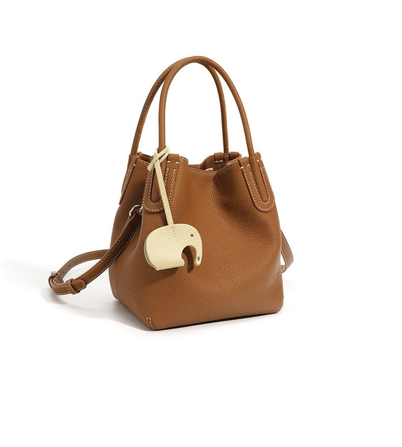 Elara - Ladies Leather Bucket Bag | Tan