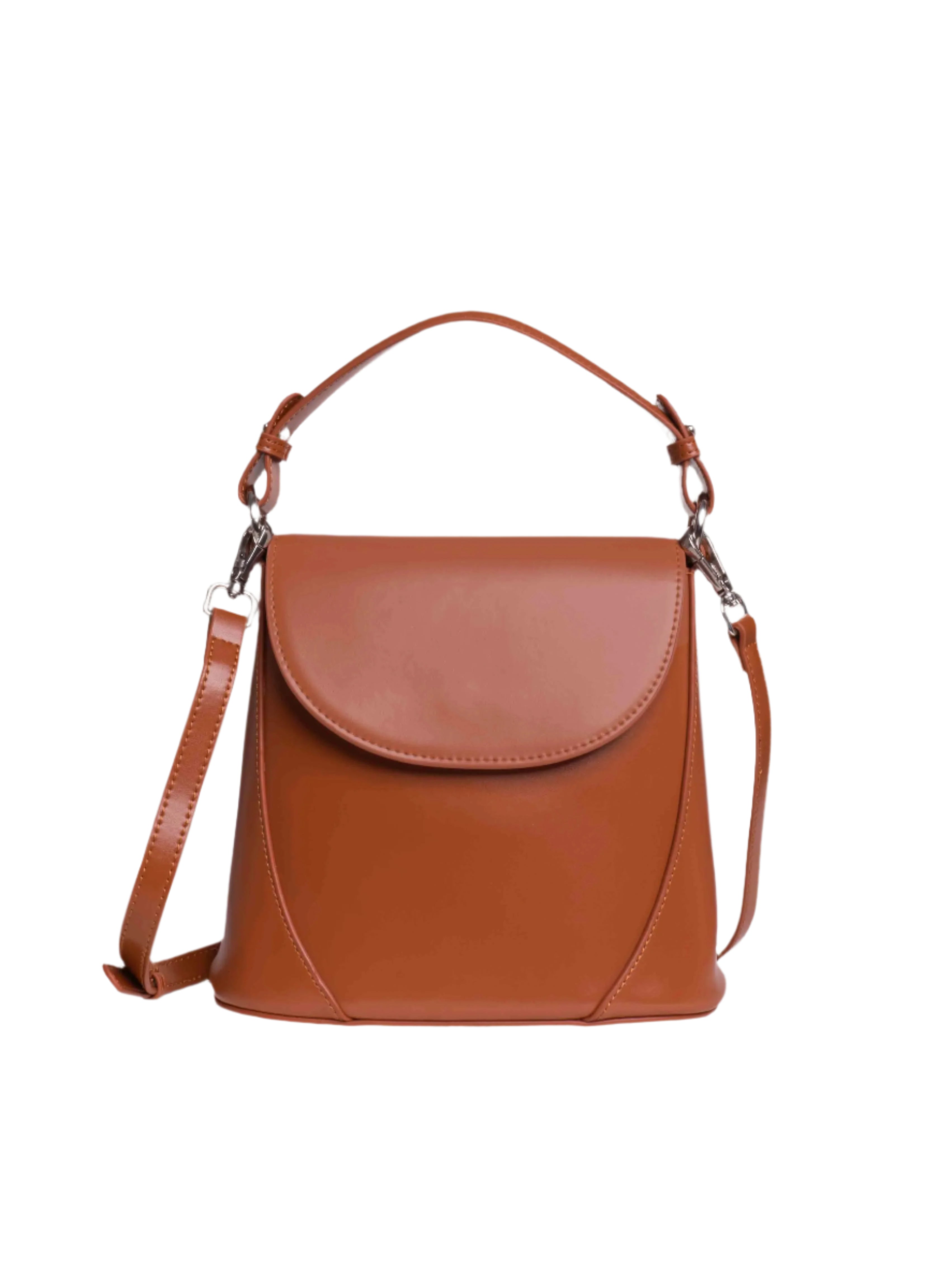 Vienna - Ladies Leather Structured Bucket Bag | Tan
