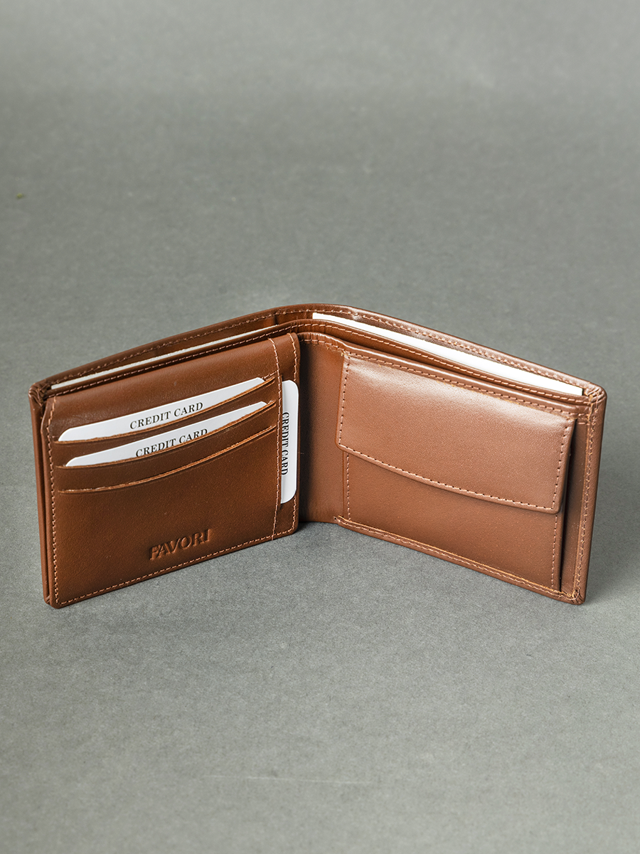 Mens Leather Wallet With RFID blocking - Tan