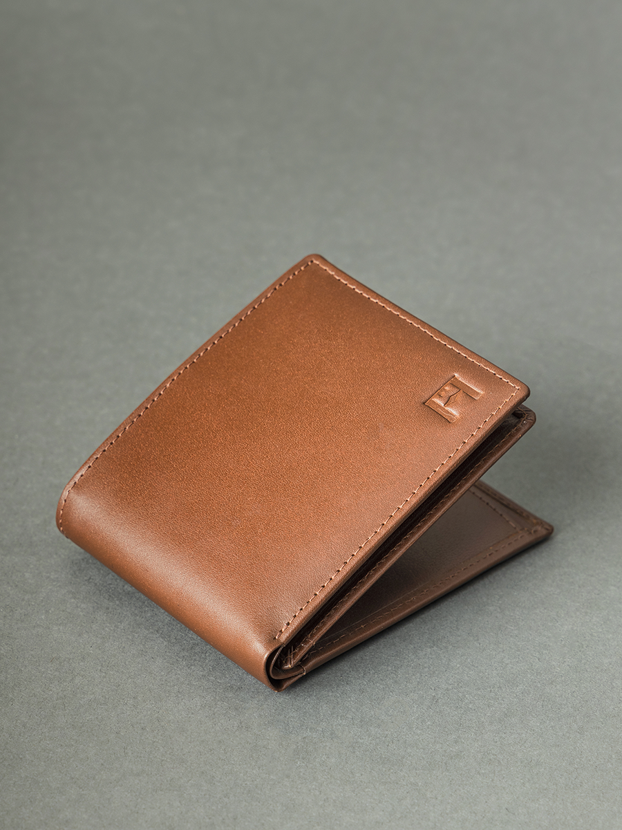 Mens Leather Wallet With RFID blocking - Tan