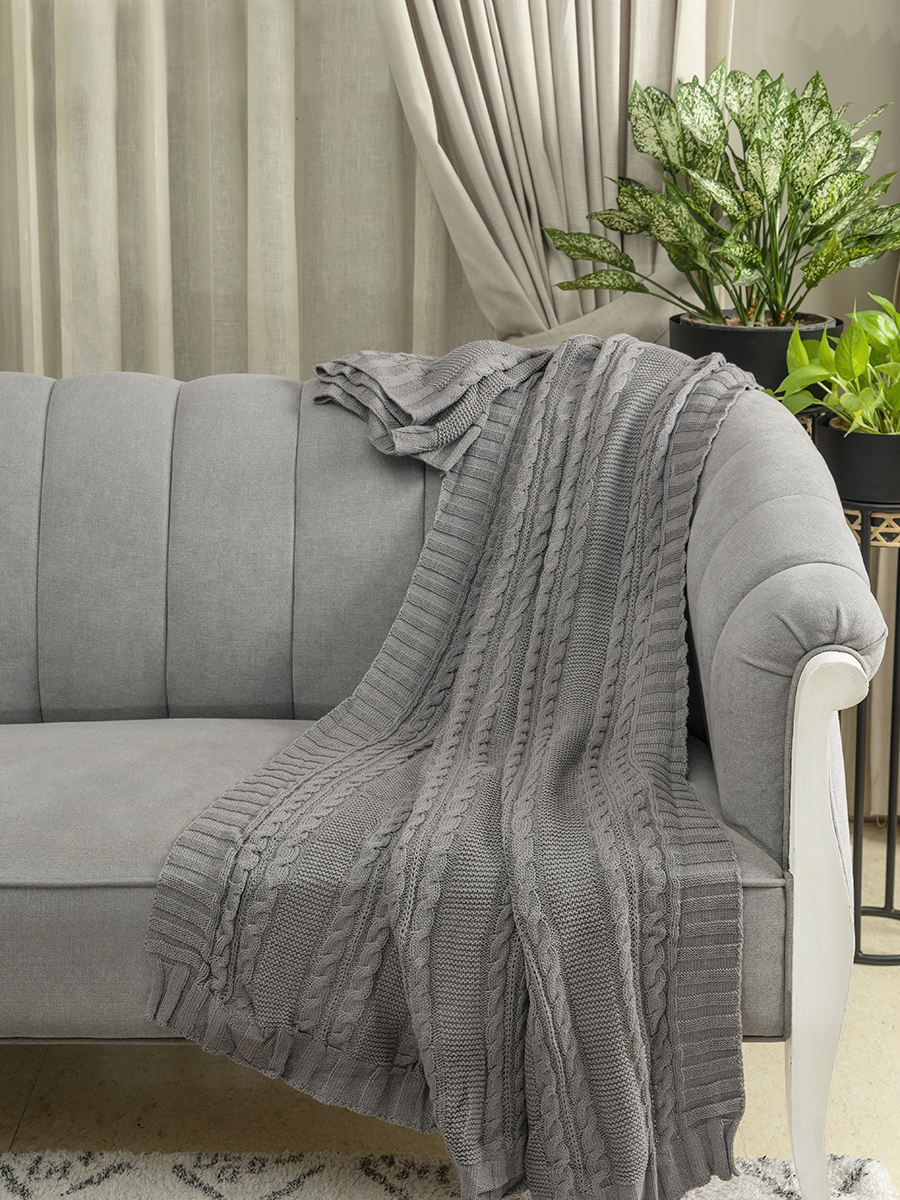 Knitted Throw - Aran
