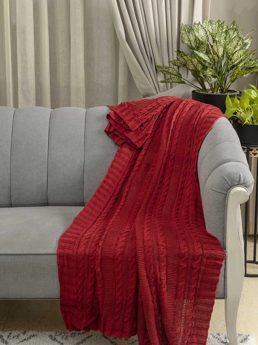 Knitted Throw - Aran