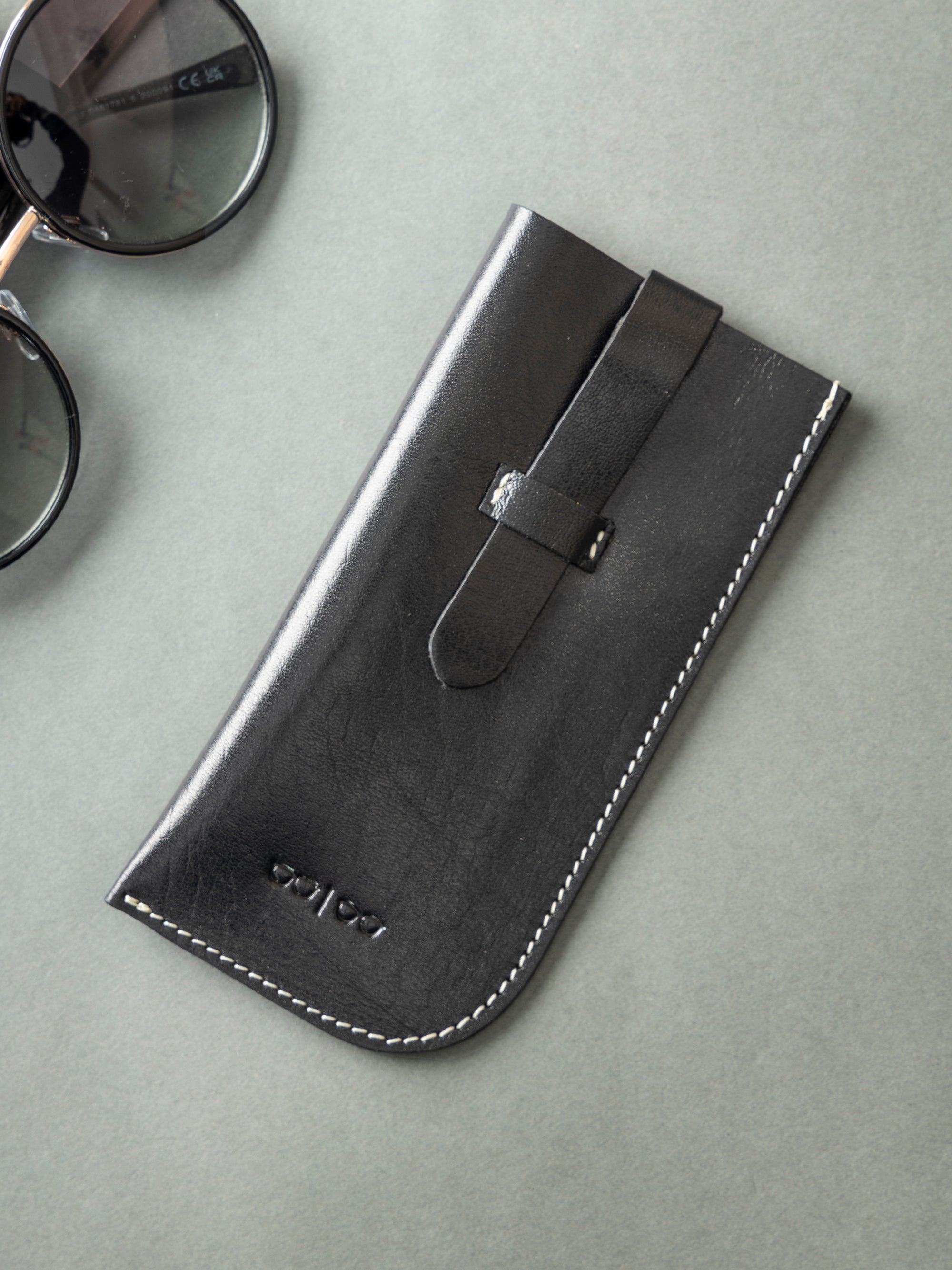 Set of Spectacle Case and Credit Card Holder - Leather | Black
