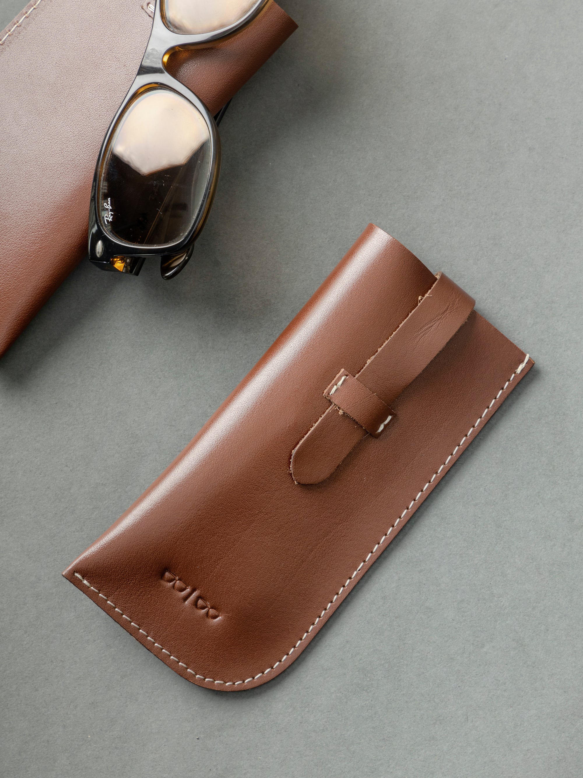 Set of Spectacle Case and Credit Card Holder - Leather | Tan