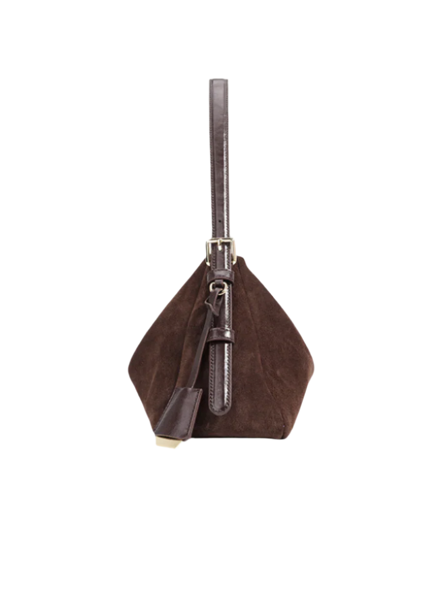 Velena - Ladies suede leather Baguette Bag | Chocolate