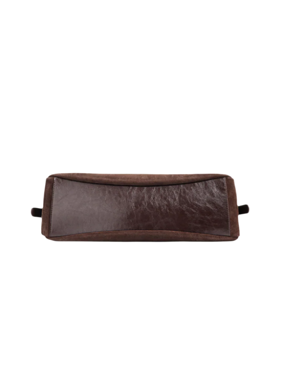Velena - Ladies suede leather Baguette Bag | Chocolate