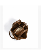 Toscana-Ladies suede leather bucket bag, col. Dark Brown