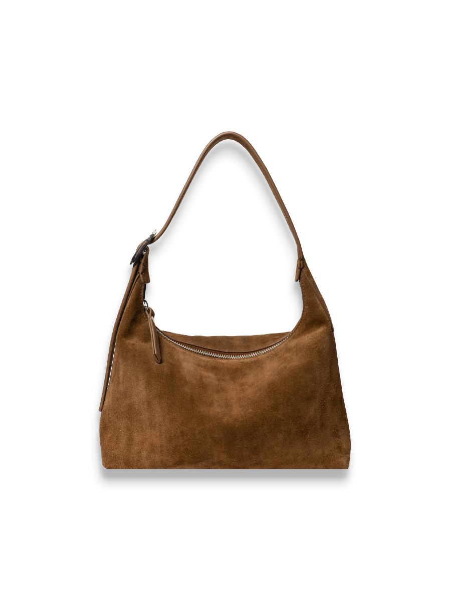 Camille -Ladies suede leather hobo bag, Tan