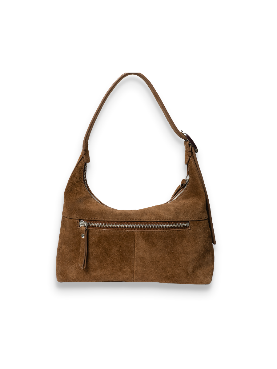 Camille -Ladies suede leather hobo bag, Tan
