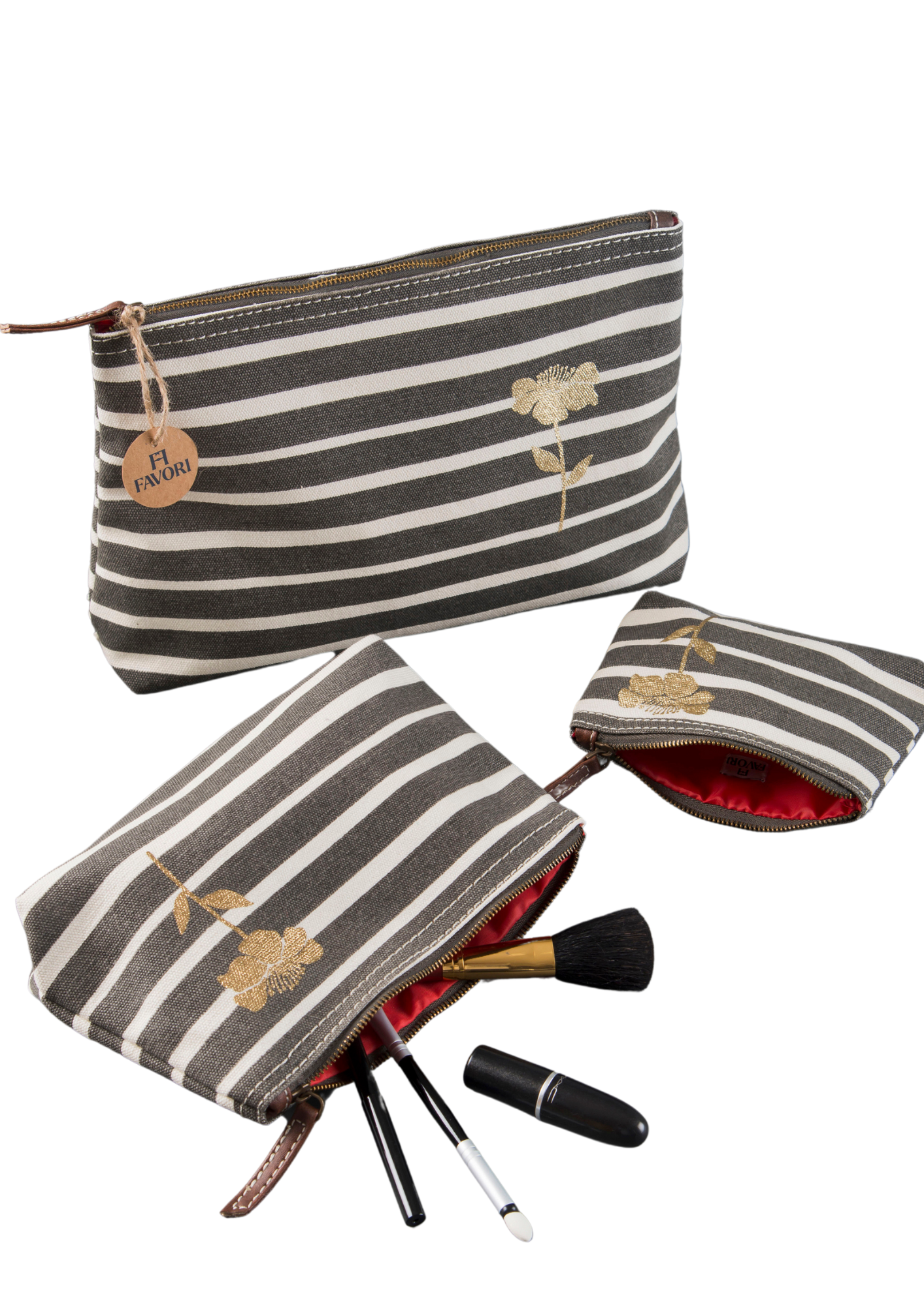 Retro Stripe Utility Case - Set of 3