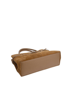 Serena -Ladies suede leather satchel bag, col. Tan