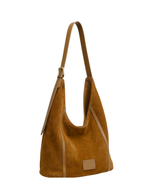 Solene -Ladies suede leather bag, col. Caramel