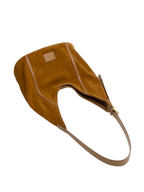 Solene -Ladies suede leather bag, col. Caramel