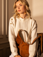 Solene -Ladies suede leather bag, col. Caramel