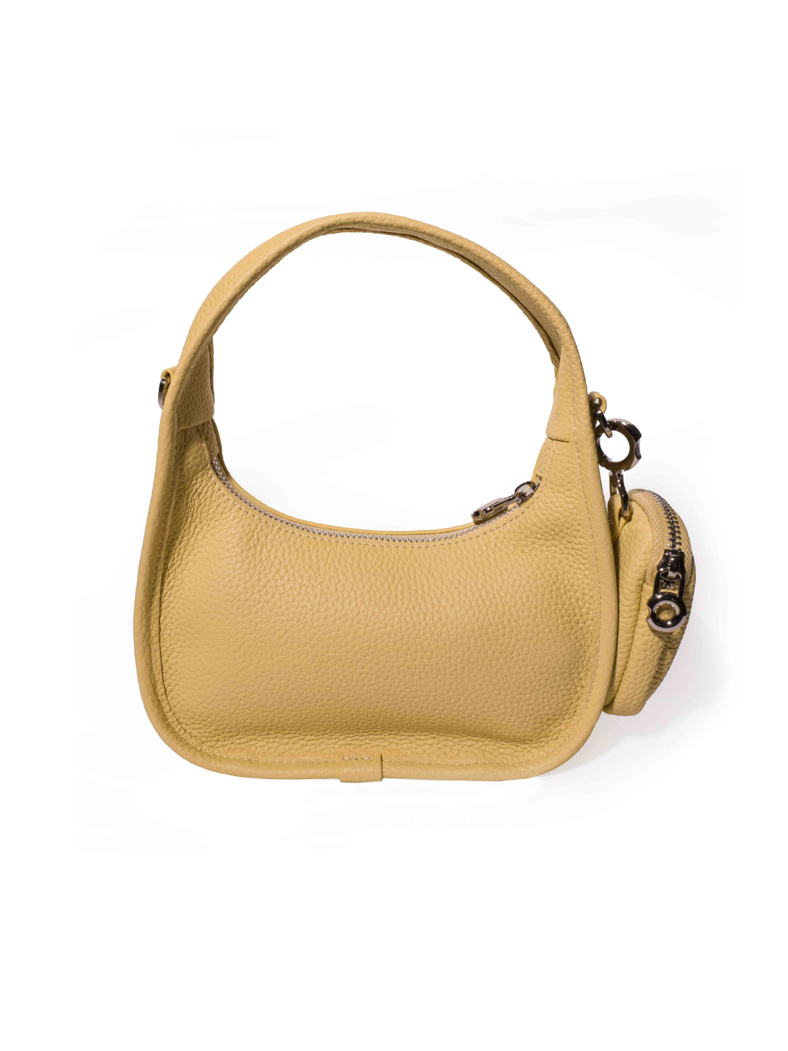 Jolie - Ladies Leather Hobo With Hanging Airpod Case | Butter Yellow