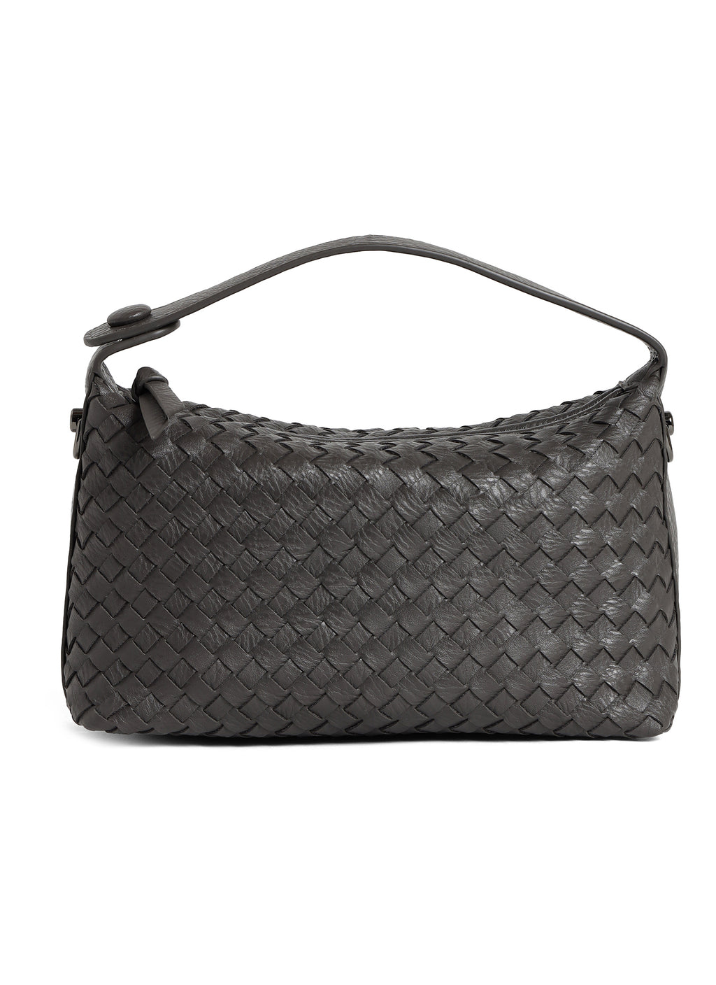 Fero - Ladies Woven Handbag, Faux Leather | Dark Grey