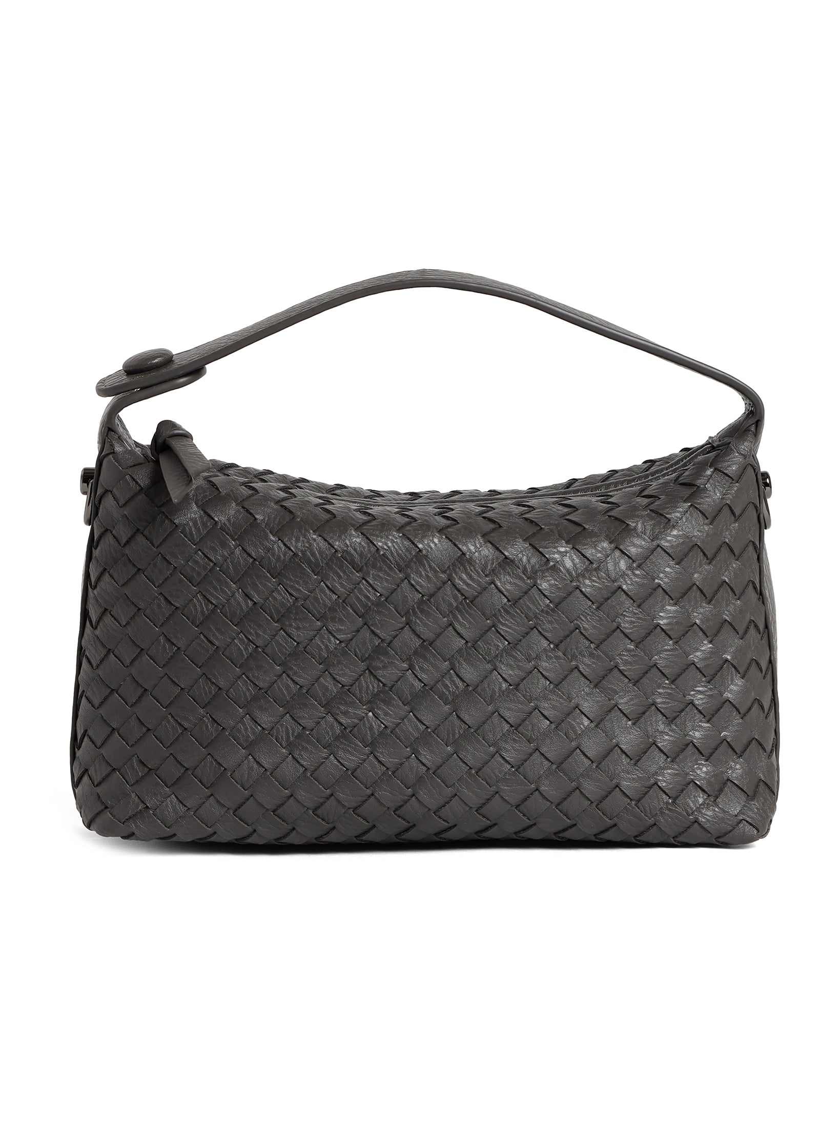 Fero - Ladies Woven Handbag, Faux Leather | Dark Grey