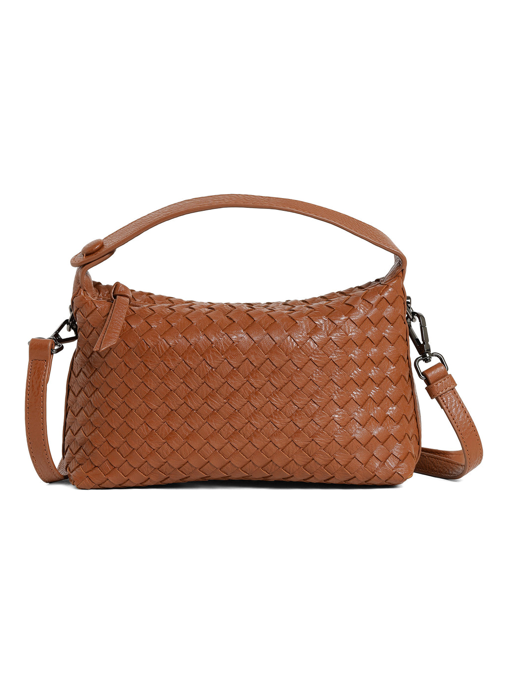 Fero - Ladies Woven Handbag, Faux Leather | Tan