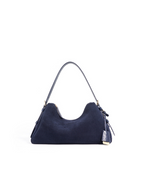 Velena - Ladies Suede Leather Baguette Bag | Navy