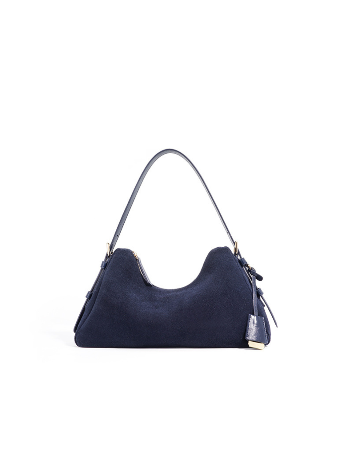 Velena - Ladies Suede Leather Baguette Bag | Navy
