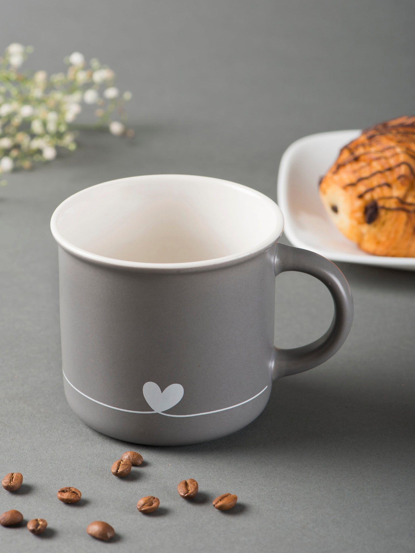 Coffee Mug -Grey Heart