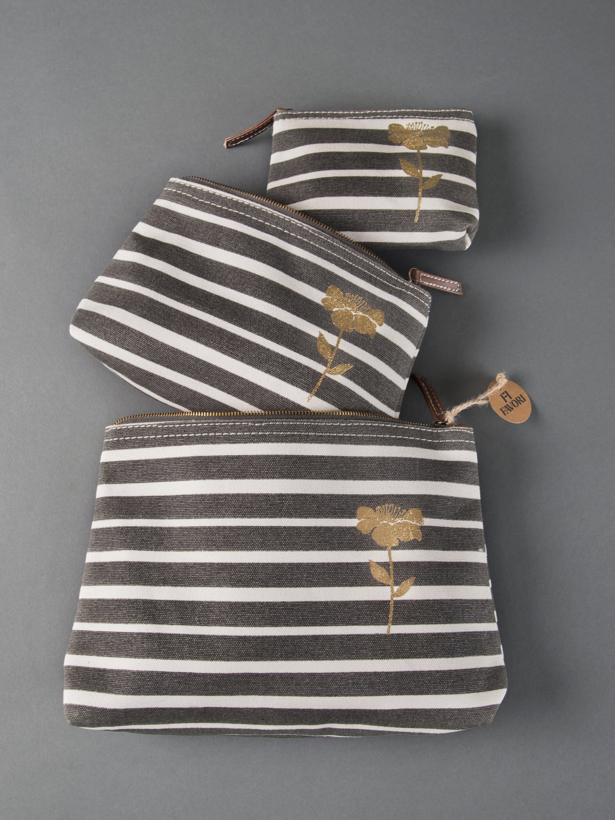 Retro Stripe Utility Case - Set of 3