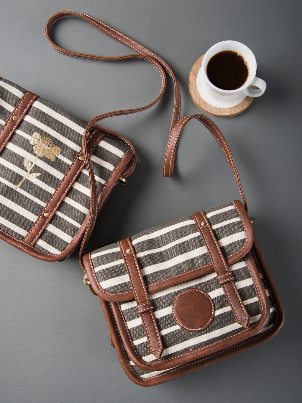 Retro Stripe Ladies Cross Body Bag