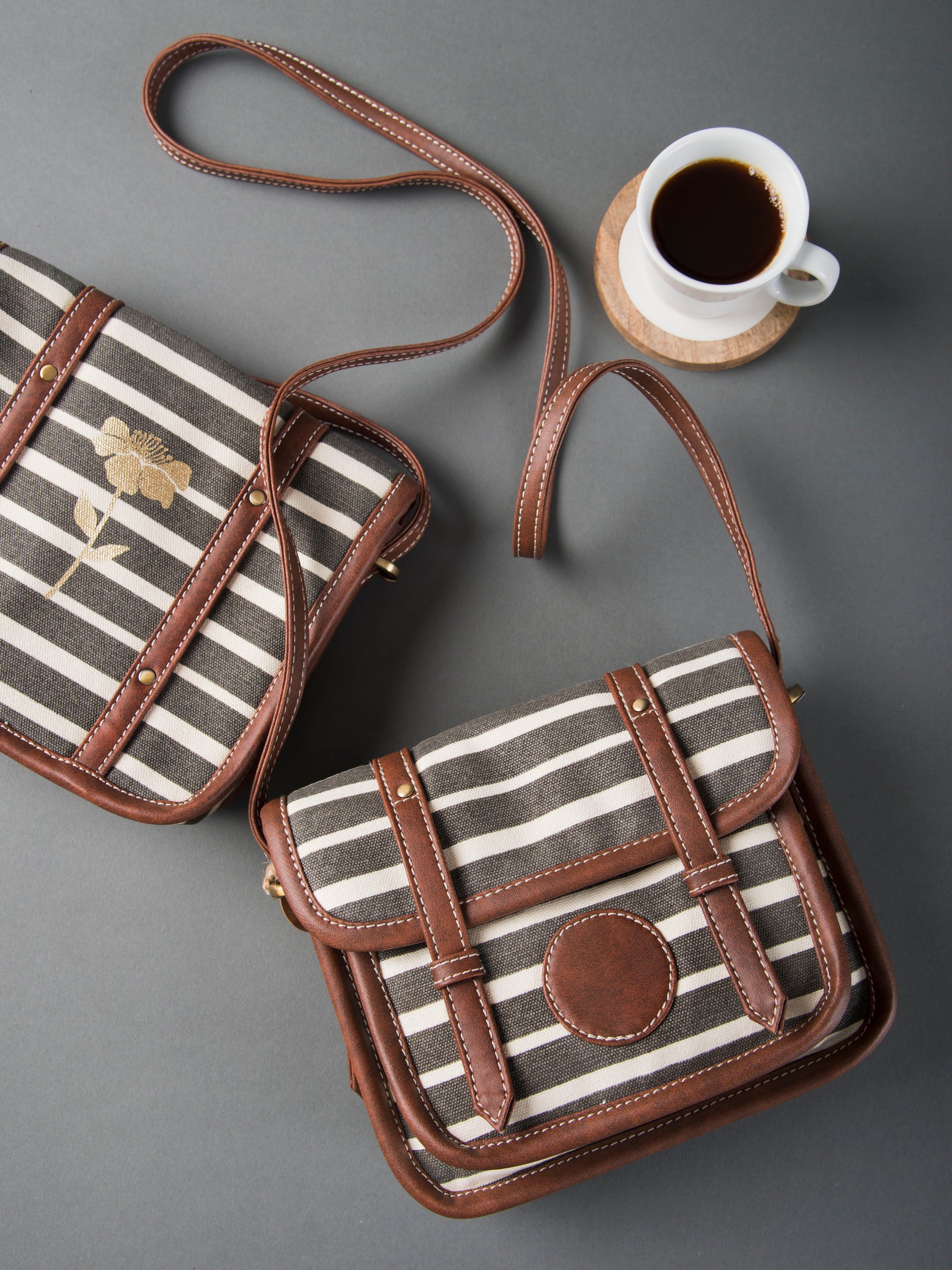 Retro Stripe Ladies Cross Body Bag