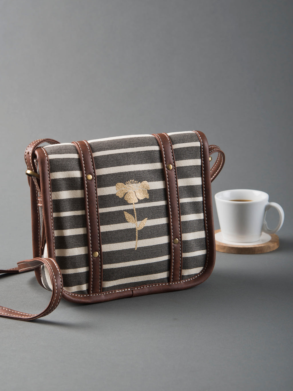 Retro Stripe Ladies Cross Body Bag