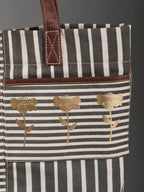 Retro Stripe Ladies Tote Bag with Zip Closure (NEW)