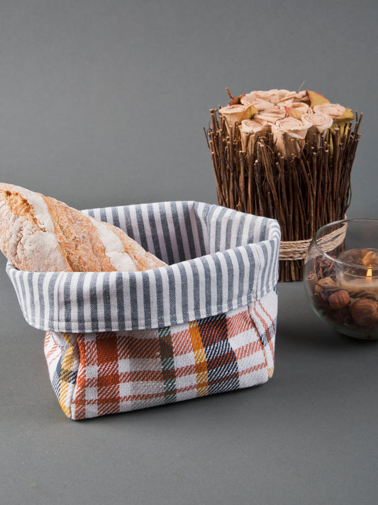 Navy Nouveau Bread Basket
