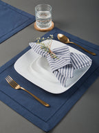 Navy Noveau Placemat And Napkin Set - 4pcs Each