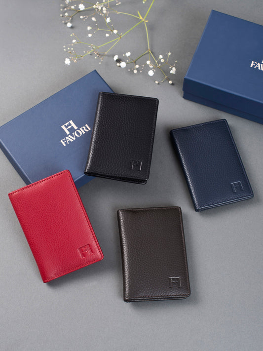 Leather small wallet with RFID protection