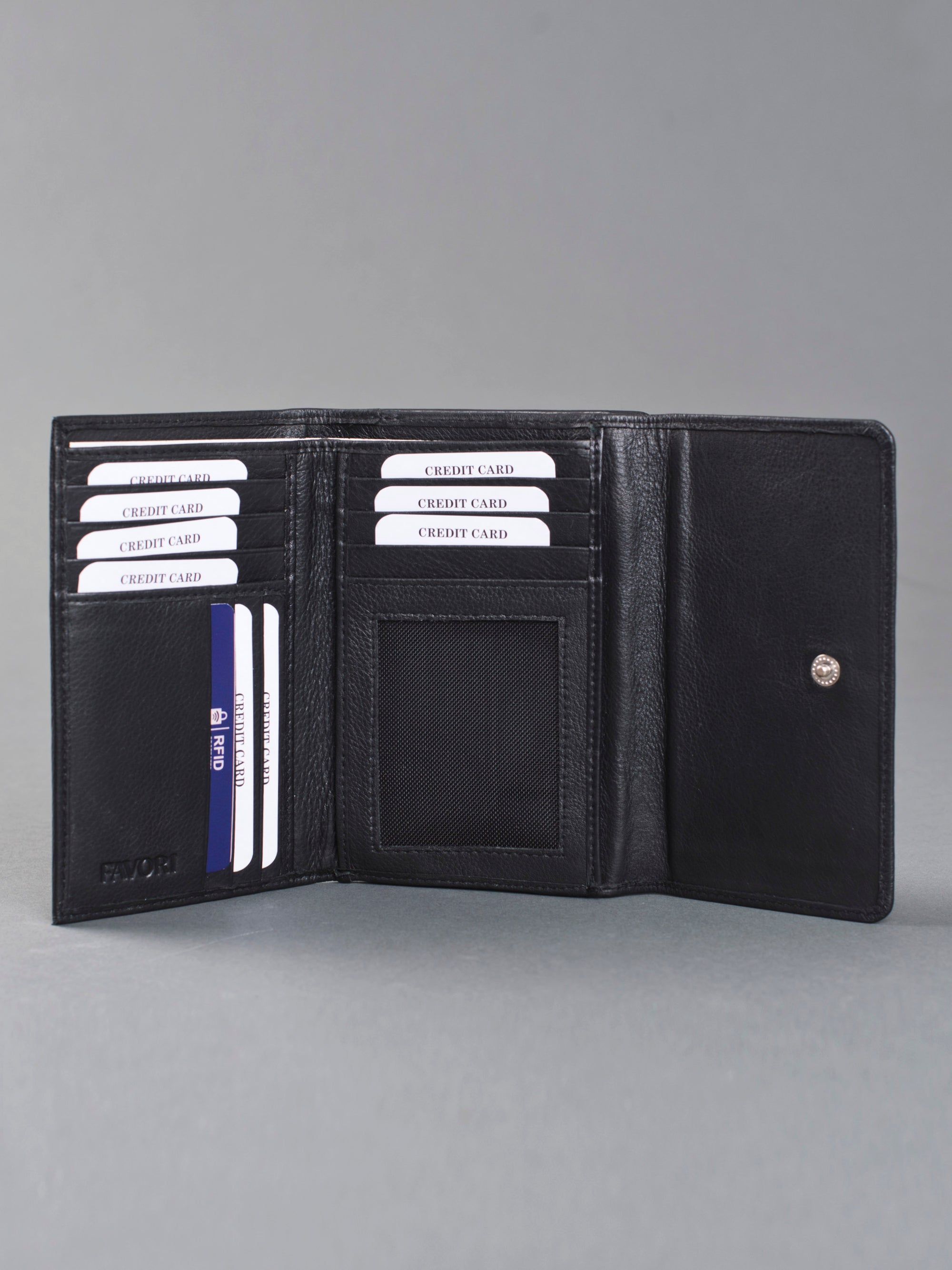 Ladies Classic Leather Wallet With RFID Blocking