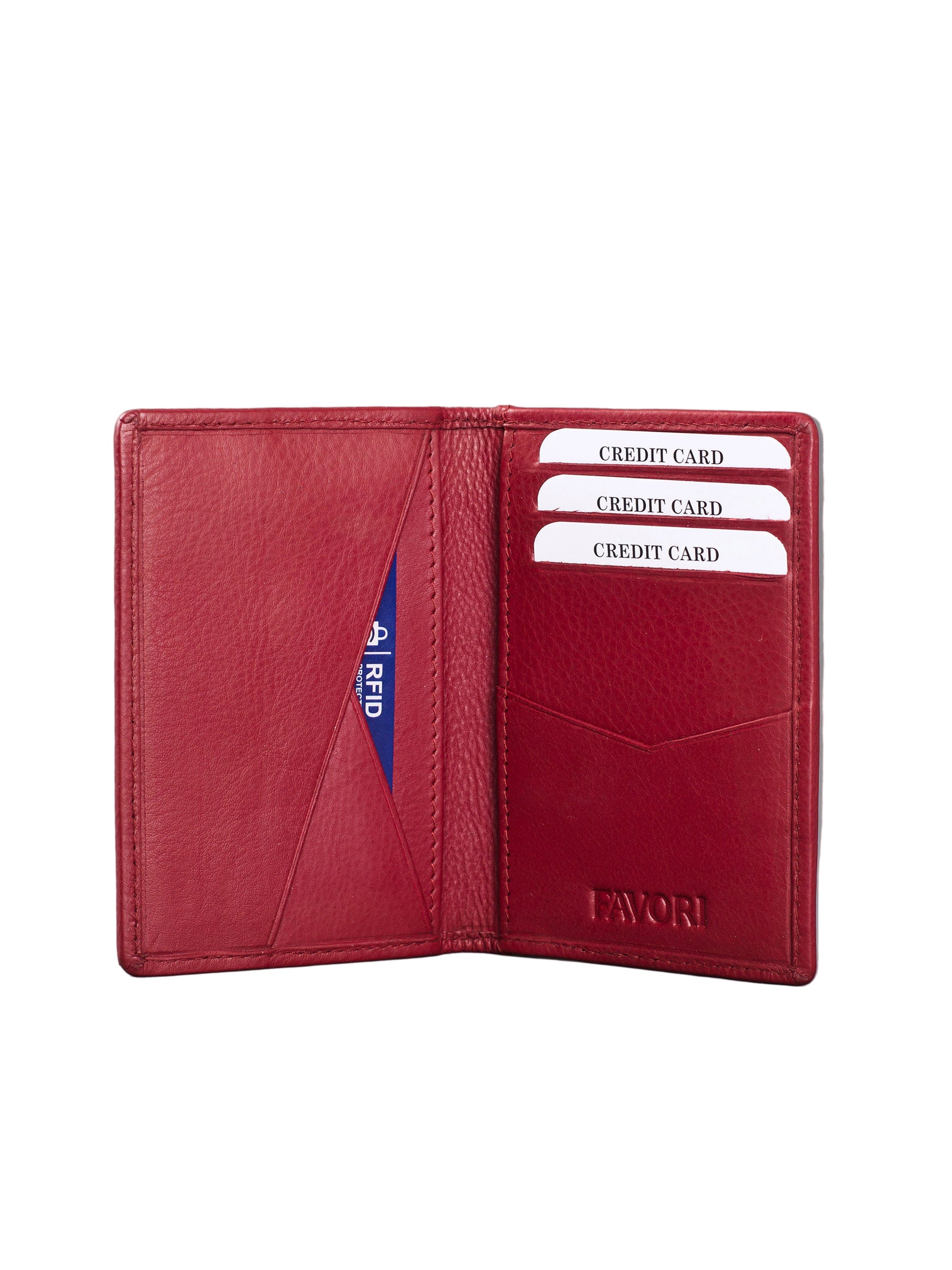 Petite Wallet, Leather With RFID Blocking | Red