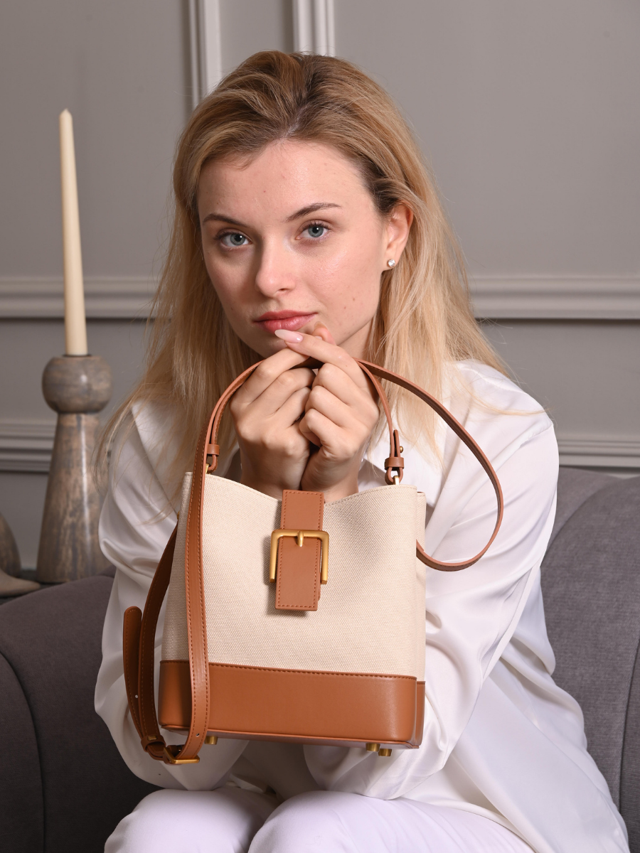 Sylvia - Ladies Leather Bucket Bag | Tan