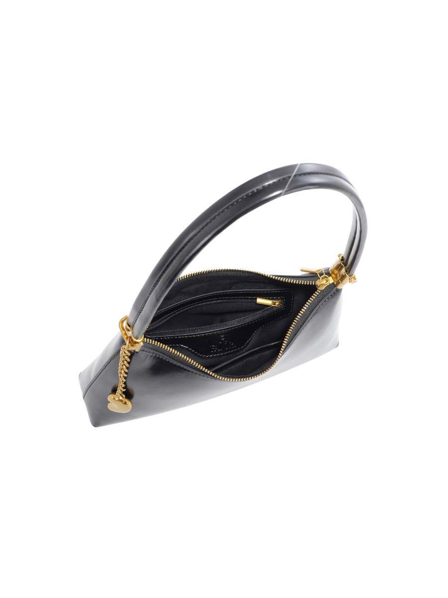Clara - Ladies Baguette Bag, Faux Leather | Black