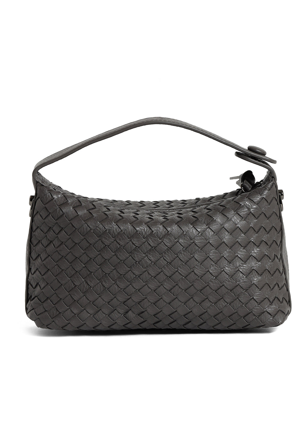 Fero - Ladies Woven Handbag, Faux Leather | Dark Grey