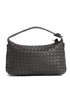 Fero - Ladies Woven Handbag, Faux Leather | Dark Grey