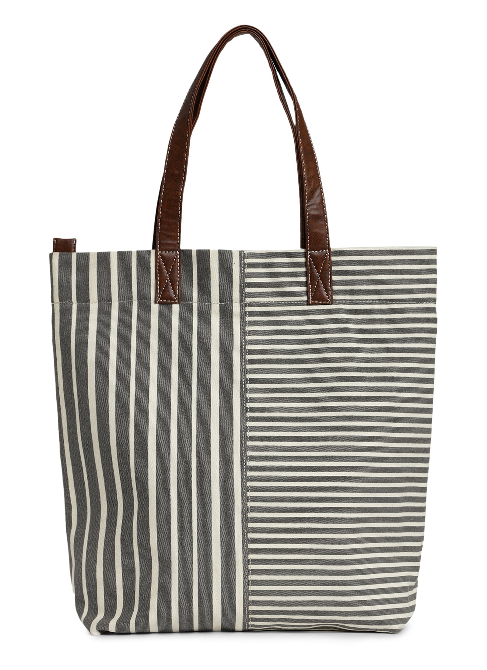 Retro Stripe Ladies Tote Bag with Zip Closure (NEW)