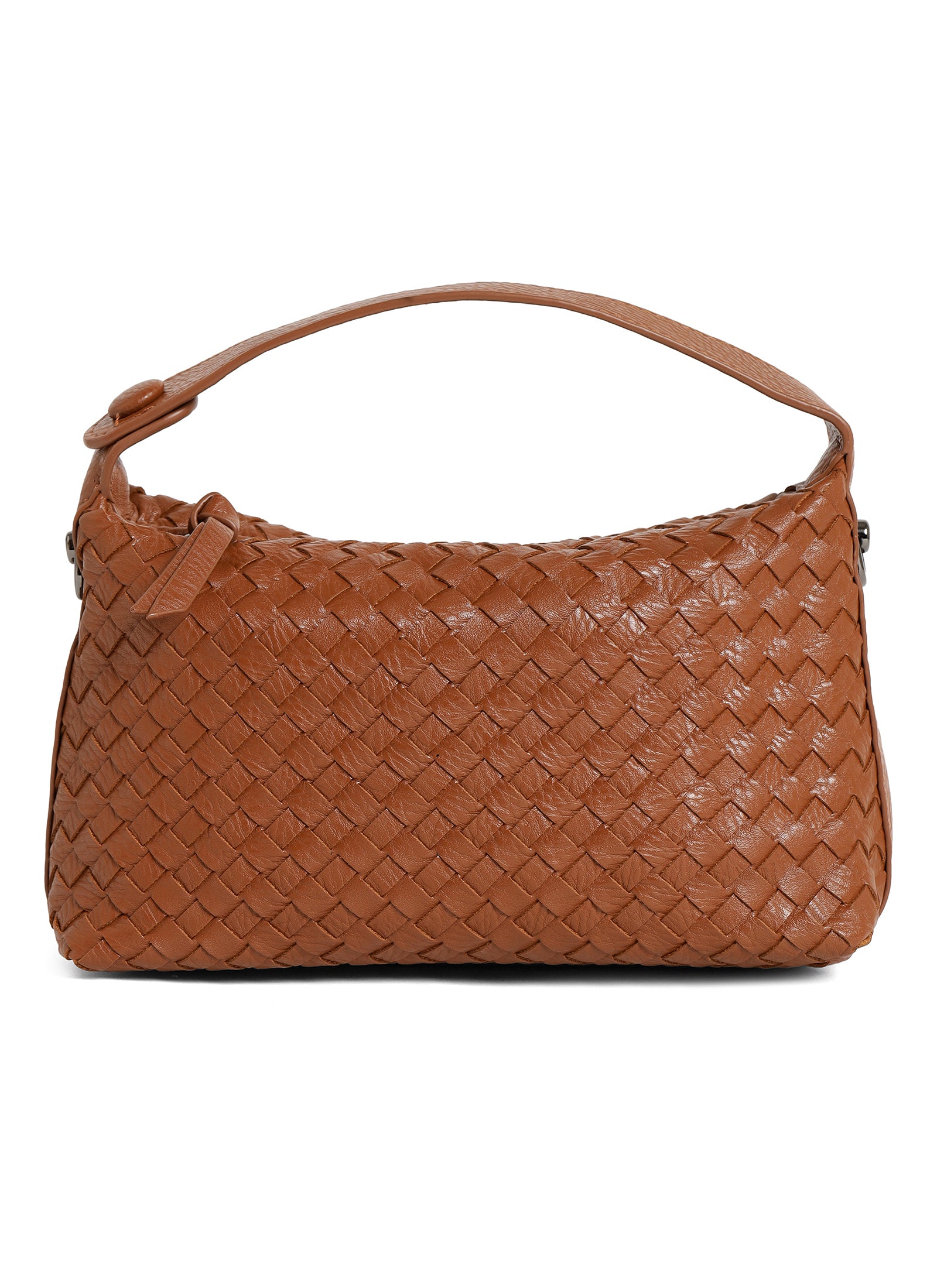Fero - Ladies Woven Handbag, Faux Leather | Tan