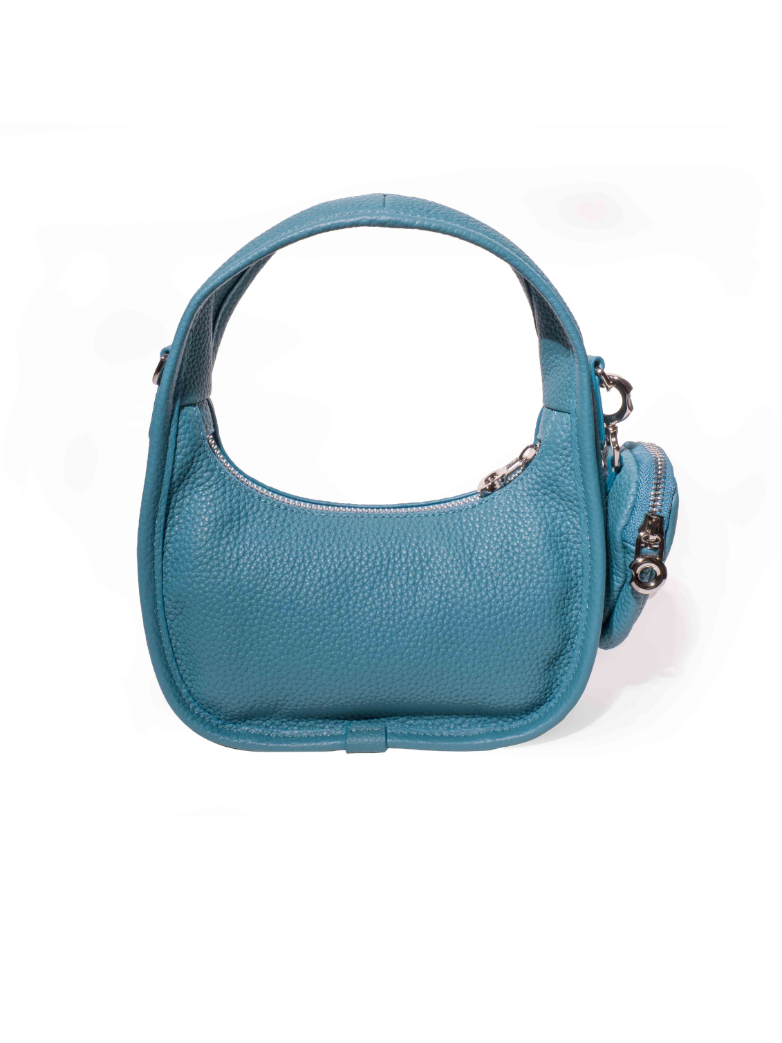 Jolie - Ladies Leather Hobo With Hanging Airpod Case | Teal Blue