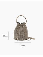 Fiama - Bucket Bag With Rhinestones, col.silver